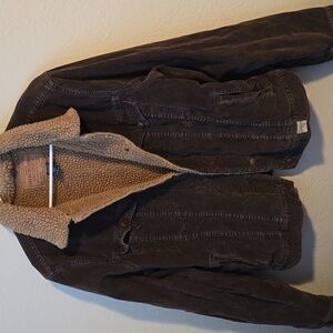 Abercrombie and Fitch Men's corduroy and fleece brown jacket